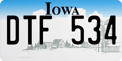 IA license plate DTF534
