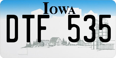 IA license plate DTF535