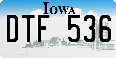 IA license plate DTF536
