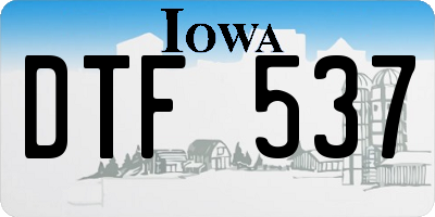 IA license plate DTF537