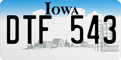 IA license plate DTF543