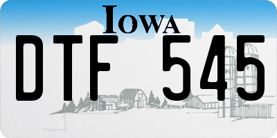 IA license plate DTF545