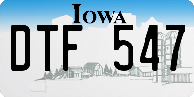 IA license plate DTF547