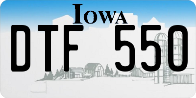 IA license plate DTF550