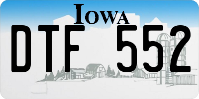 IA license plate DTF552