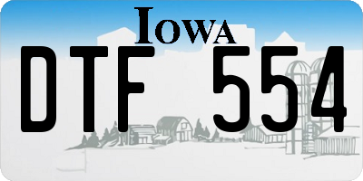 IA license plate DTF554