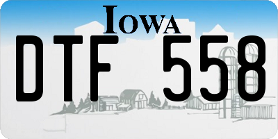 IA license plate DTF558