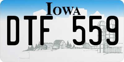 IA license plate DTF559