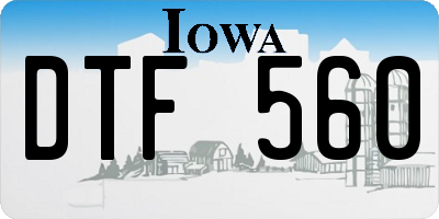 IA license plate DTF560
