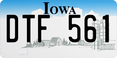 IA license plate DTF561