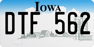 IA license plate DTF562