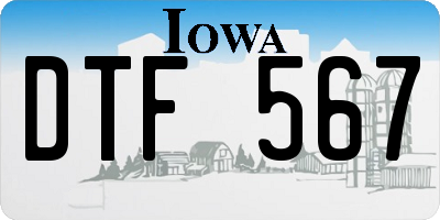 IA license plate DTF567