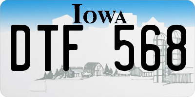 IA license plate DTF568