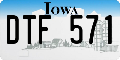 IA license plate DTF571