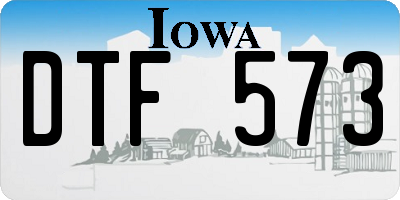 IA license plate DTF573