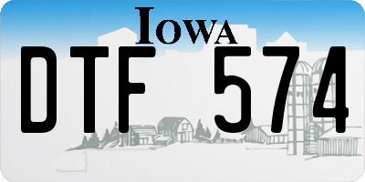 IA license plate DTF574