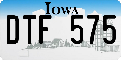 IA license plate DTF575