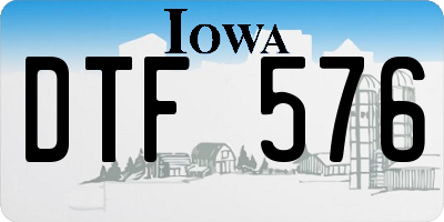 IA license plate DTF576