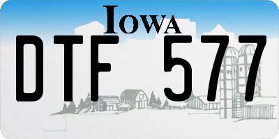 IA license plate DTF577