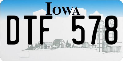 IA license plate DTF578