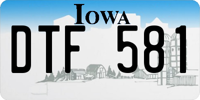 IA license plate DTF581