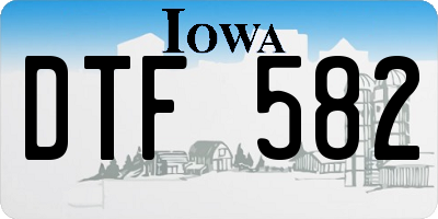 IA license plate DTF582