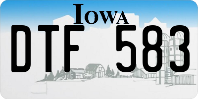 IA license plate DTF583
