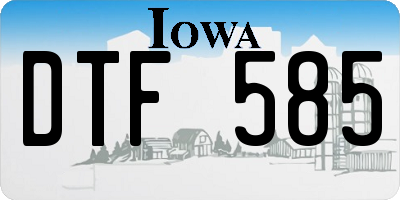 IA license plate DTF585