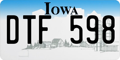 IA license plate DTF598