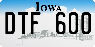 IA license plate DTF600