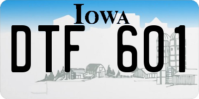 IA license plate DTF601