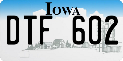 IA license plate DTF602