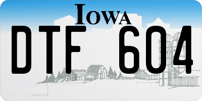 IA license plate DTF604