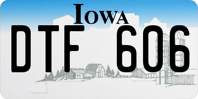 IA license plate DTF606