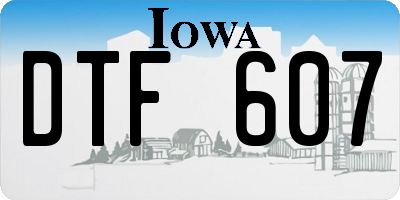 IA license plate DTF607