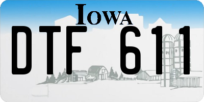 IA license plate DTF611