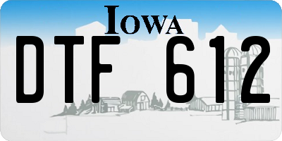 IA license plate DTF612