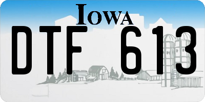 IA license plate DTF613