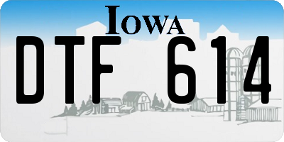 IA license plate DTF614
