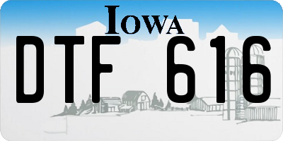 IA license plate DTF616