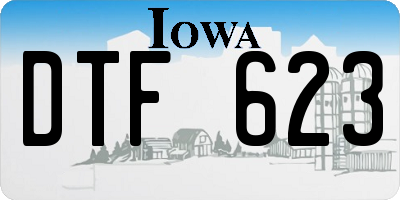 IA license plate DTF623