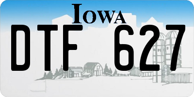 IA license plate DTF627