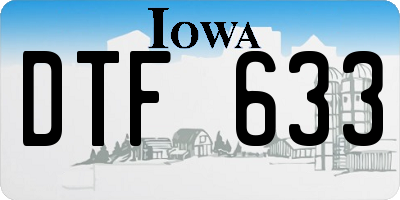 IA license plate DTF633