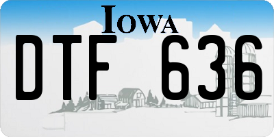 IA license plate DTF636
