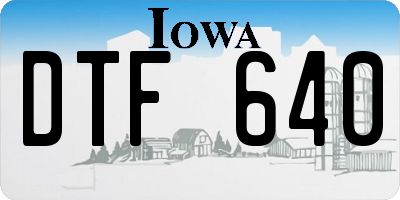 IA license plate DTF640