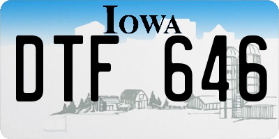 IA license plate DTF646