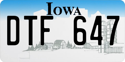 IA license plate DTF647