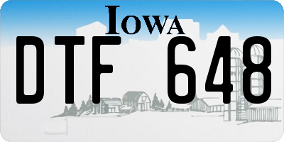 IA license plate DTF648