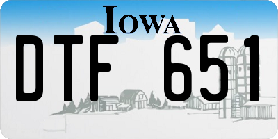 IA license plate DTF651