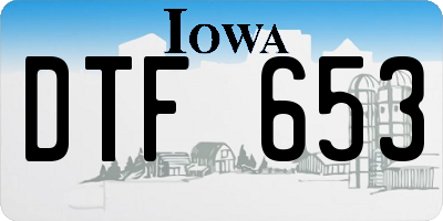 IA license plate DTF653